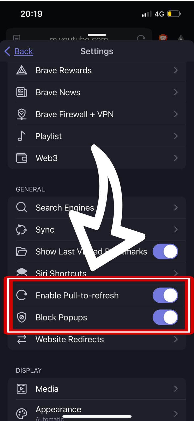 Enable Pull-to-Refresh and Block Popups