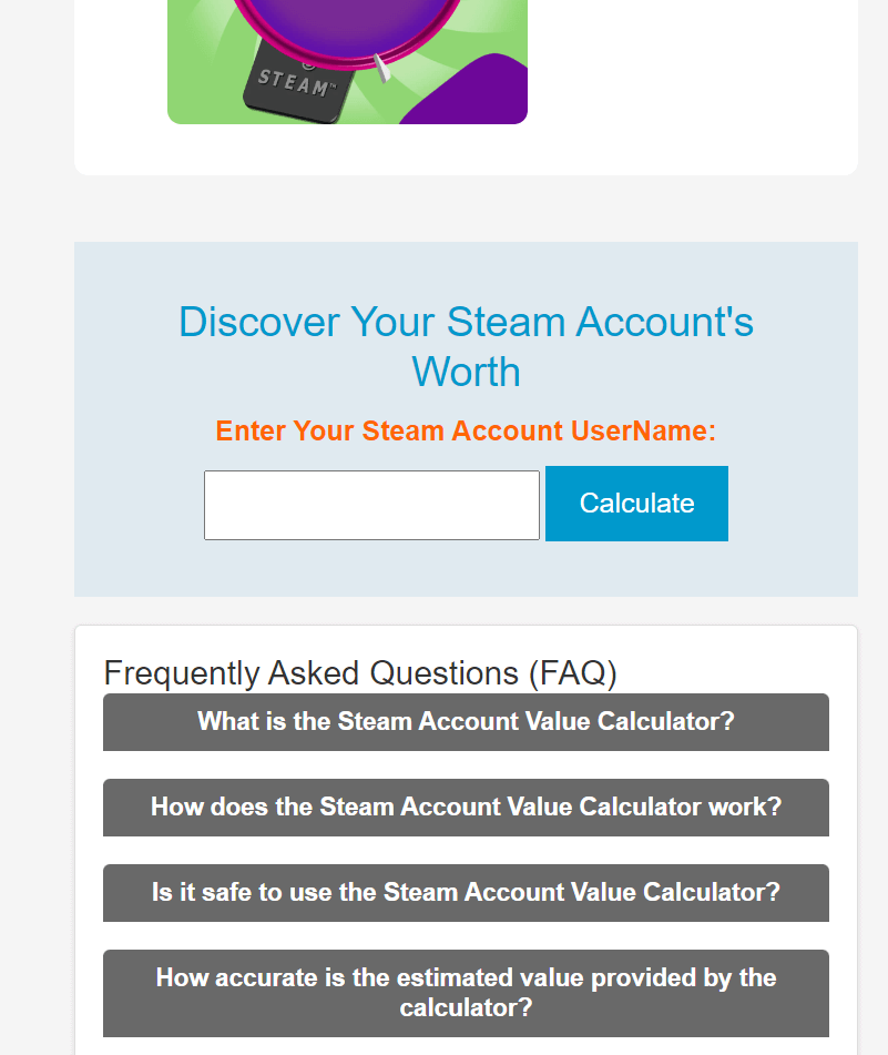 Steam Account Value Calculator