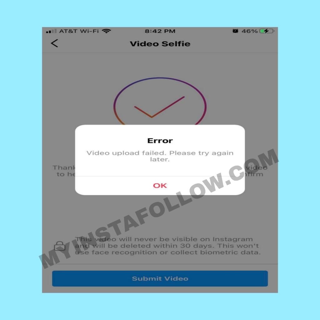 Instagram Selfie Video Verification Upload Error Solution